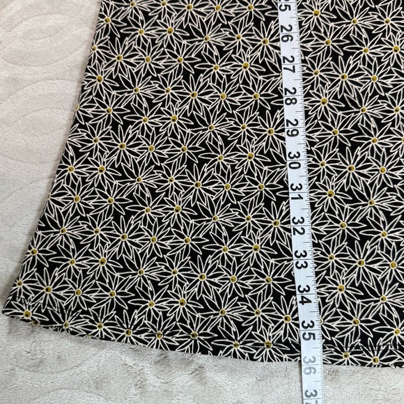 Toad&Co Womens Black Daisy Floral V Neck Short Sleeve Dress Size M Eco Blend - Picture 10 of 15
